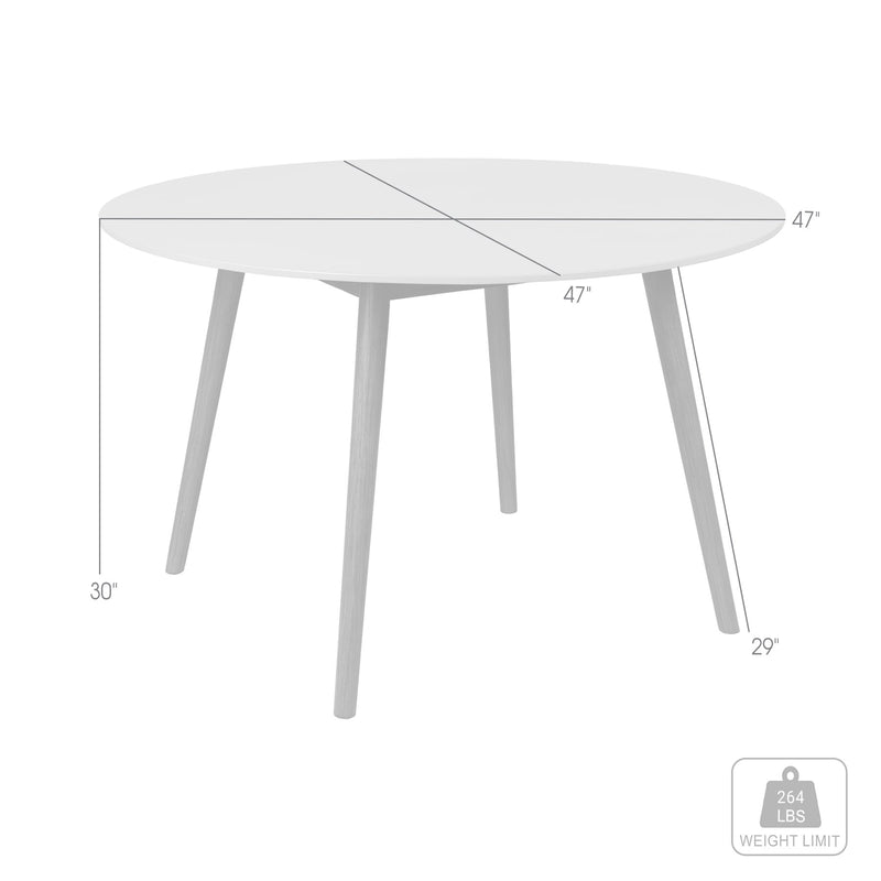 Kylie Outdoor Patio Round Dining Table in Black Eucalyptus and Gray Stone - Furniture City (CA)l
