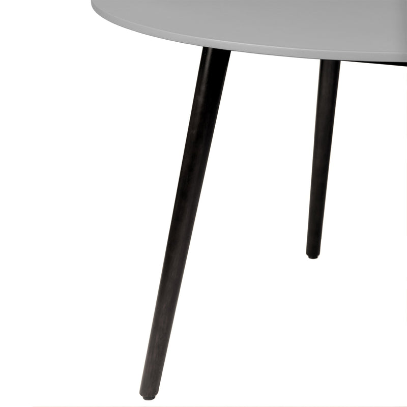 Kylie Outdoor Patio Round Dining Table in Dark Eucalyptus and Gray Stone - Furniture City (CA)l