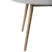 Kylie Outdoor Patio Round Dining Table in Light Eucalyptus and Gray Stone - Furniture City (CA)l