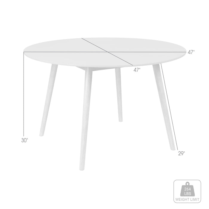 Kylie Outdoor Patio Round Dining Table in Light Eucalyptus and Gray Stone
