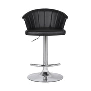 Kenzie Adjustable Modern Black Faux Leather Bar Stool - Furniture City (CA)l