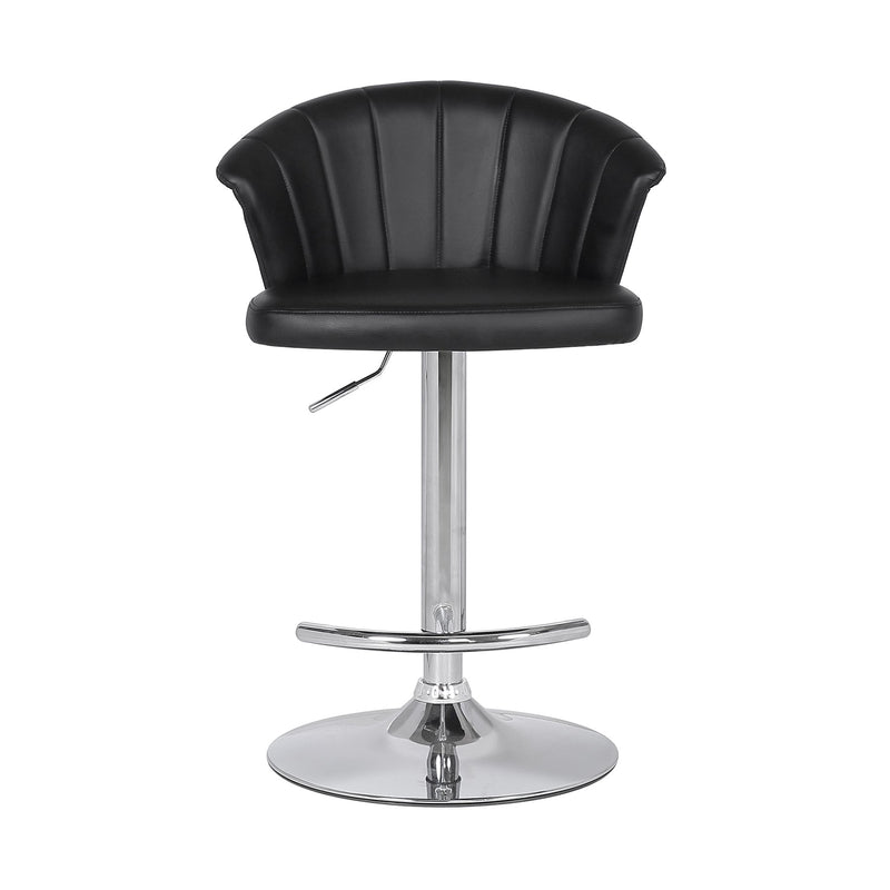 Kenzie Adjustable Modern Black Faux Leather Bar Stool - Furniture City (CA)l