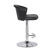 Kenzie Adjustable Modern Black Faux Leather Bar Stool - Furniture City (CA)l