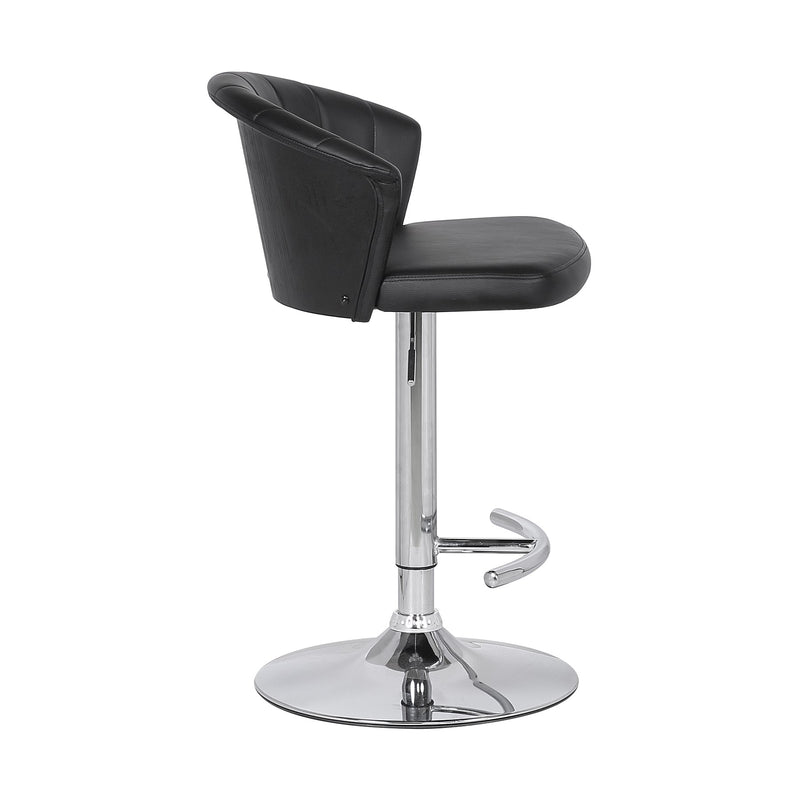 Kenzie Adjustable Modern Black Faux Leather Bar Stool - Furniture City (CA)l