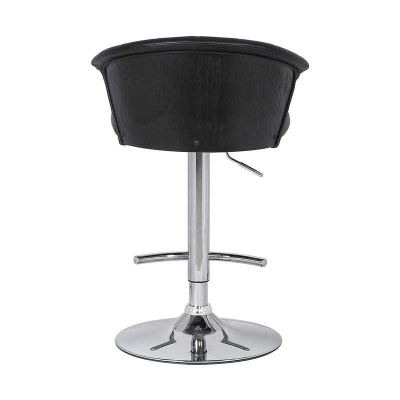Kenzie Adjustable Modern Black Faux Leather Bar Stool - Furniture City (CA)l