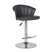 Kenzie Adjustable Modern Gray Faux Leather Bar Stool - Furniture City (CA)l