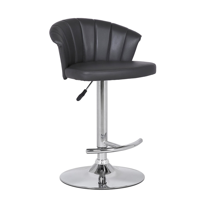 Kenzie Adjustable Modern Gray Faux Leather Bar Stool - Furniture City (CA)l