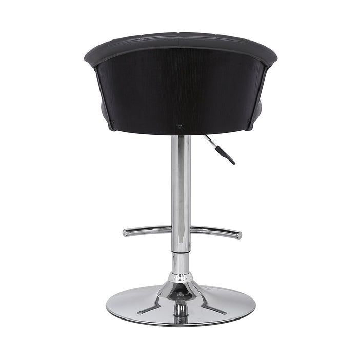 Kenzie Adjustable Modern Gray Faux Leather Bar Stool