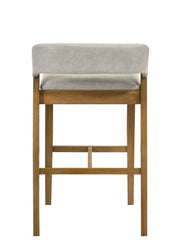 Landyn 26 in. Amber Glow Counter Height Rubberwood Barstool with Grey Fabric Seat - Furniture City (CA)l