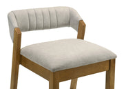 Landyn 26 in. Amber Glow Counter Height Rubberwood Barstool with Grey Fabric Seat - Furniture City (CA)l
