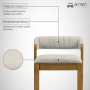 Landyn 30 in. Amber Glow Bar Height Rubberwood Barstool with Grey Grey Fabric Seat - Furniture City (CA)l