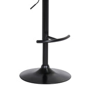 Larisa Adjustable Black Wood Bar Stool in Black Faux Leather with Golden Bronze and Black Metal - Furniture City (CA)l