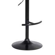 Larisa Adjustable Black Wood Bar Stool in Gray Faux Leather with Golden Bronze and Black Metal - Furniture City (CA)l