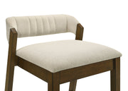 Landyn 30 in. Sepia Brown Bar Height Rubberwood Barstool with Ecru Fabric Seat - Furniture City (CA)l