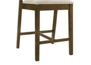 Landyn 30 in. Sepia Brown Bar Height Rubberwood Barstool with Ecru Fabric Seat - Furniture City (CA)l