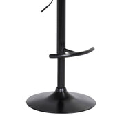Larisa Adjustable Walnut Wood Bar Stool in Gray Faux Leather with Black Metal - Furniture City (CA)l