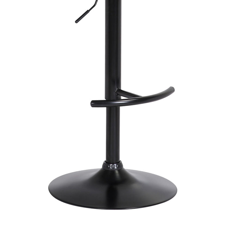 Larisa Adjustable Walnut Wood Bar Stool in Gray Faux Leather with Black Metal - Furniture City (CA)l
