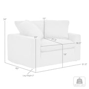 Liberty 51.5" Upholstered Chair and a Half in Pearl - Furniture City (CA)l