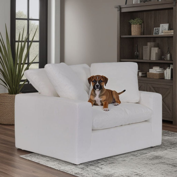 Liberty 51.5" Upholstered Chair and a Half in Pearl