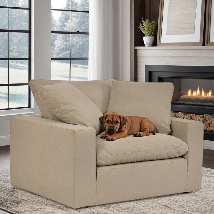 Liberty 51.5" Upholstered Chair and a Half in Sahara Brown