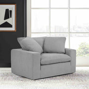 Liberty 51.5" Upholstered Chair and a Half in Slate Gray - Furniture City (CA)l
