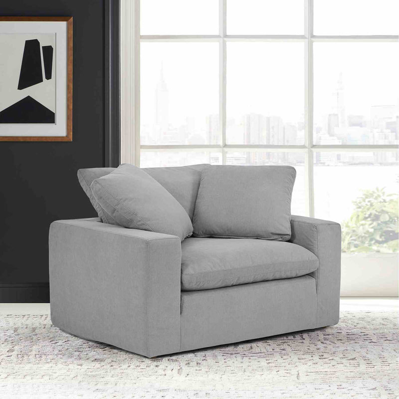 Liberty 51.5" Upholstered Chair and a Half in Slate Gray - Furniture City (CA)l