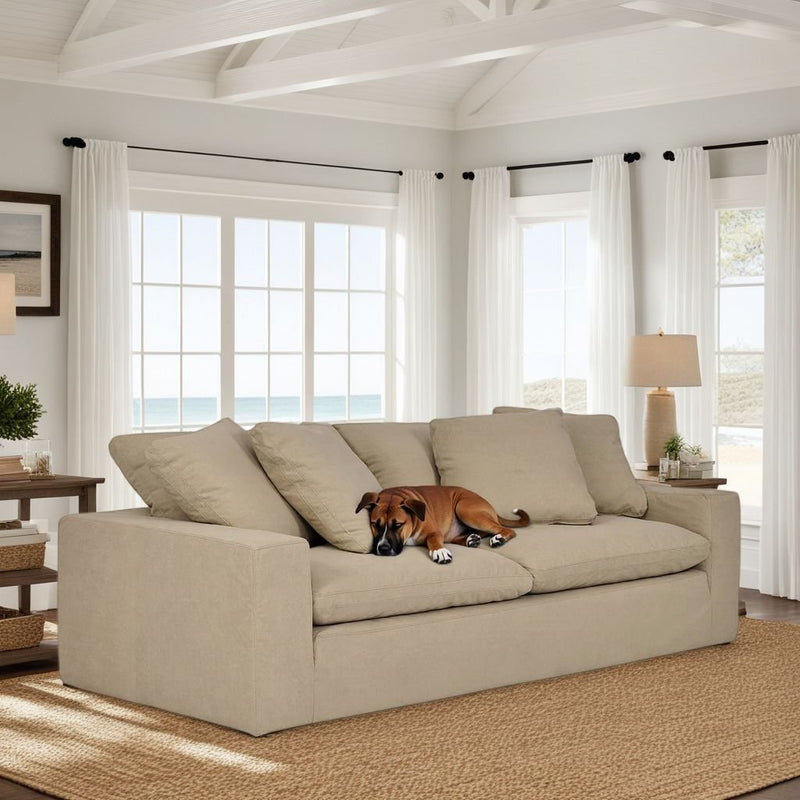 Liberty 96.5" Upholstered Sofa in Sahara Brown - Furniture City (CA)l