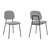 Lucy Gray Velvet and Metal Dining Room Chairs - Set of 2 - Furniture City (CA)l