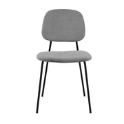 Lucy Gray Velvet and Metal Dining Room Chairs - Set of 2 - Furniture City (CA)l