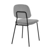 Lucy Gray Velvet and Metal Dining Room Chairs - Set of 2 - Furniture City (CA)l