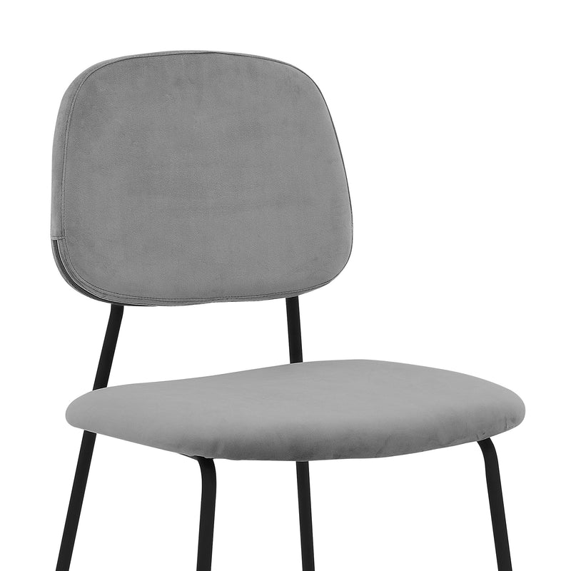 Lucy Gray Velvet and Metal Dining Room Chairs - Set of 2 - Furniture City (CA)l