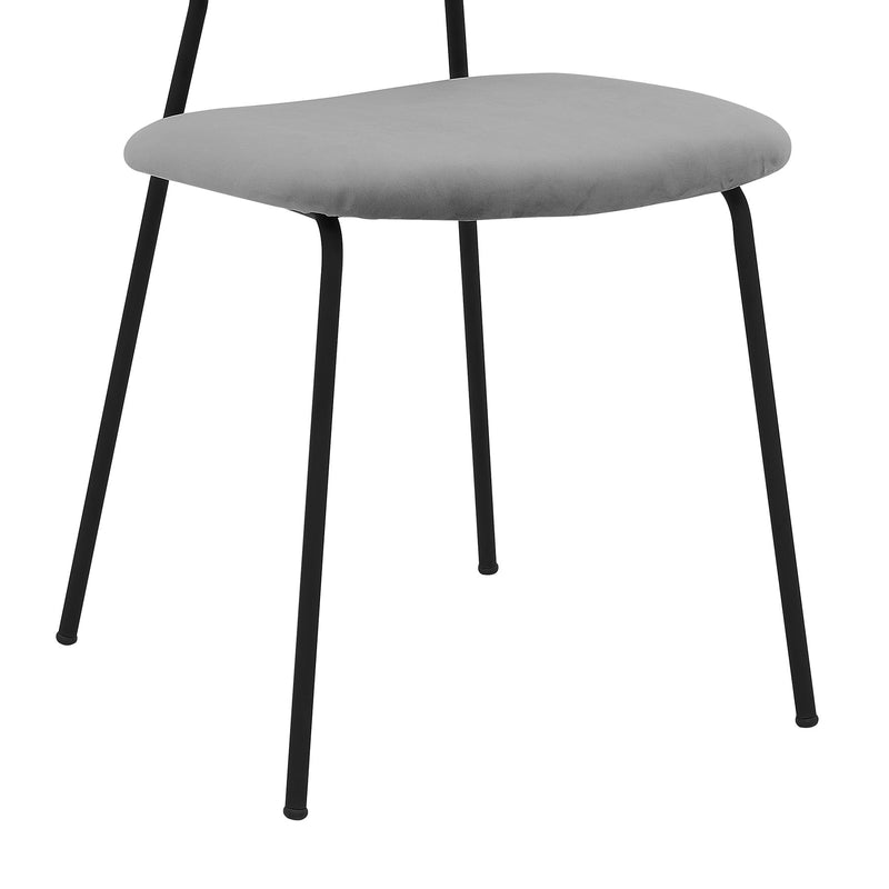 Lucy Gray Velvet and Metal Dining Room Chairs - Set of 2 - Furniture City (CA)l