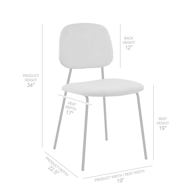 Lucy Gray Velvet and Metal Dining Room Chairs - Set of 2 - Furniture City (CA)l