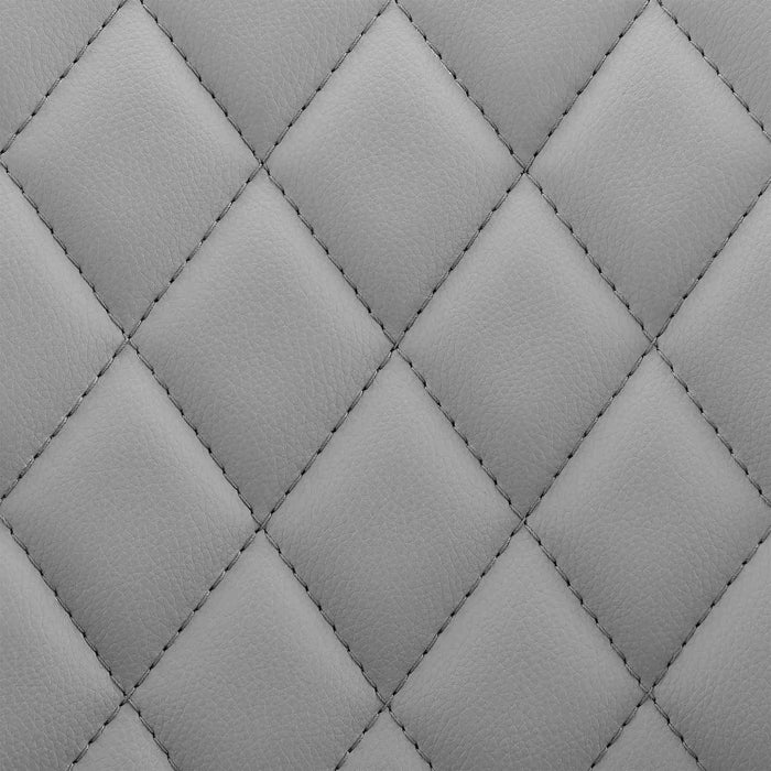 Leland Adjustable Gray Faux Leather and Black Finish Bar Stool