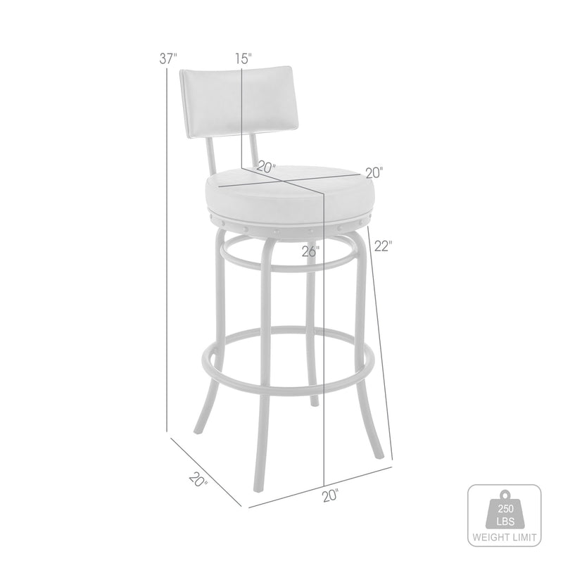 Leslie Swivel Counter or Bar Stool in Black Finish with Gray Faux Leather - Furniture City (CA)l