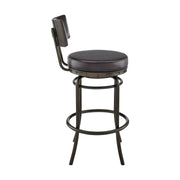 Leslie Swivel Counter or Bar Stool in Mocha Finish with Brown Faux Leather - Furniture City (CA)l