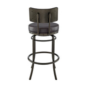Leslie Swivel Counter or Bar Stool in Mocha Finish with Brown Faux Leather - Furniture City (CA)l