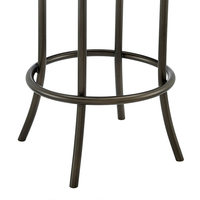 Leslie Swivel Counter or Bar Stool in Mocha Finish with Brown Faux Leather
