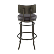 Leslie Swivel Counter or Bar Stool in Mocha Finish with Brown Faux Leather - Furniture City (CA)l