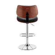 Leland Adjustable Black Faux Leather and Chrome Finish Bar Stool - Furniture City (CA)l