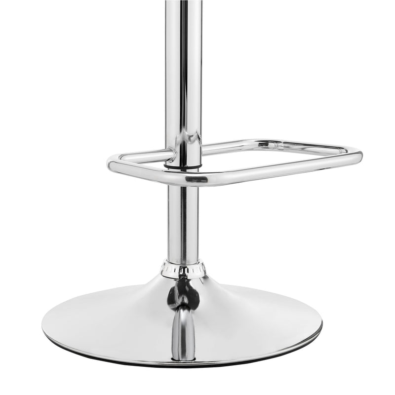 Leland Adjustable Black Faux Leather and Chrome Finish Bar Stool - Furniture City (CA)l