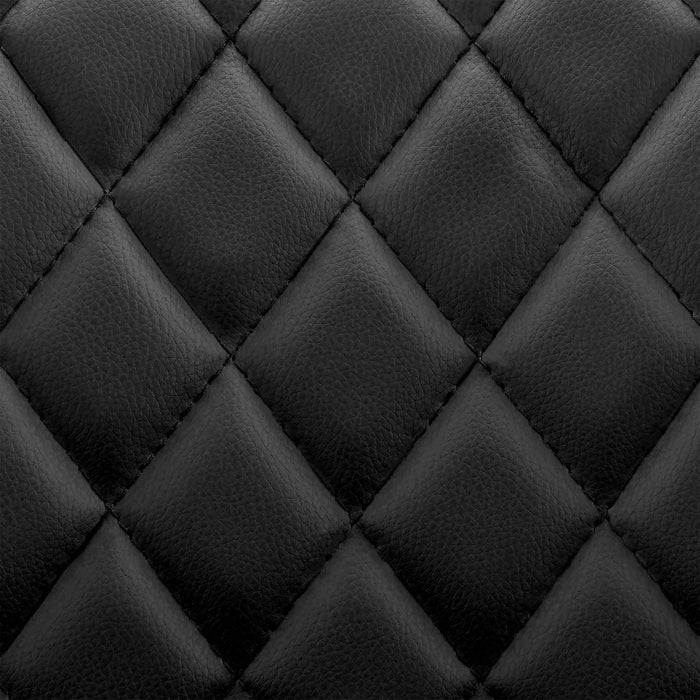 Leland Adjustable Black Faux Leather and Chrome Finish Bar Stool