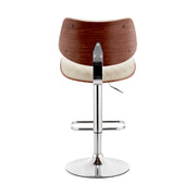 Leland Adjustable Cream Faux Leather and Chrome Finish Bar Stool - Furniture City (CA)l