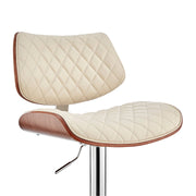 Leland Adjustable Cream Faux Leather and Chrome Finish Bar Stool - Furniture City (CA)l