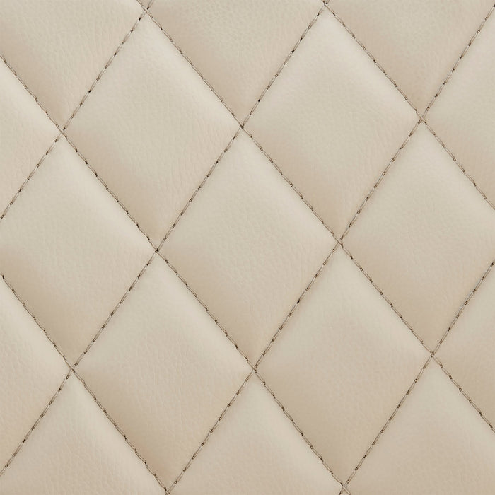 Leland Adjustable Cream Faux Leather and Chrome Finish Bar Stool