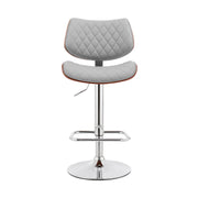 Leland Adjustable Gray Faux Leather and Chrome Finish Bar Stool - Furniture City (CA)l