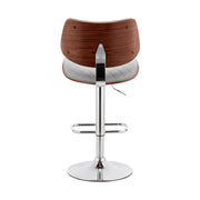 Leland Adjustable Gray Faux Leather and Chrome Finish Bar Stool - Furniture City (CA)l