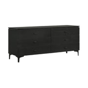 Legend Black Glaze Ash Veneer 6 Drawer Dresser with Metal Legs - Furniture City (CA)l