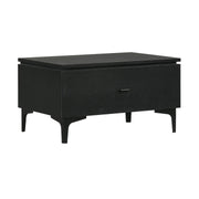 Legend Black Glaze Ash Veneer 1 Drawer Nightstand with Metal Legs - Furniture City (CA)l