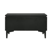 Legend Black Glaze Ash Veneer 1 Drawer Nightstand with Metal Legs - Furniture City (CA)l
